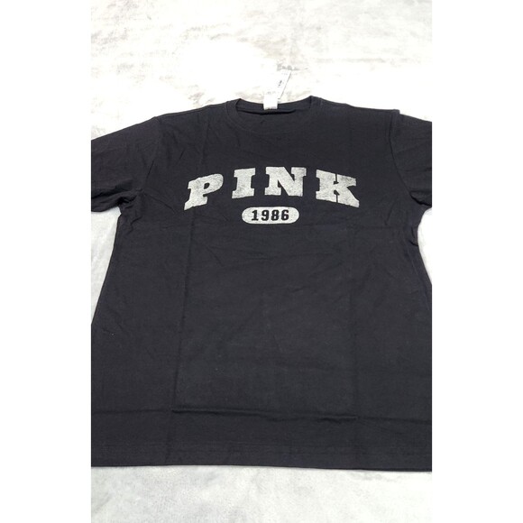 Victoria's Secret Small Black 1986 Campus Cotton Tee NWT - Picture 1 of 8